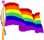 A fluttering rainbow flag representing the diversity of the LGBTQQ community