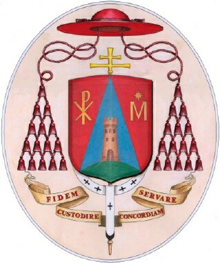 The Coat of Arms of Tarcisio Cardinal Bertone, Cardinal Camerlengo