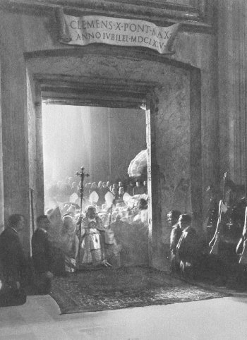 Pius XI opening the Holy Door, 1924