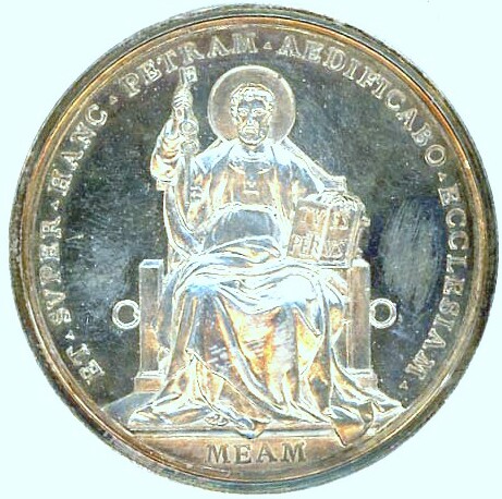St. Peter seated on a throne, holding keys