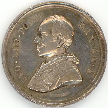 Pope Leo XIII, bust, Year 10 (1887)