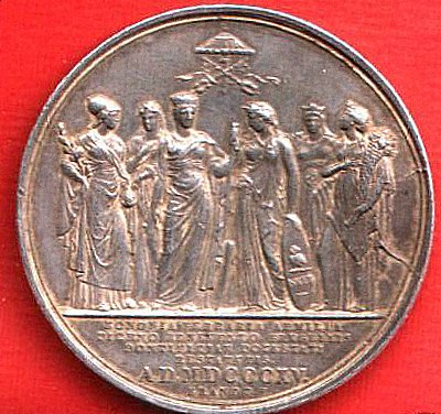 Allegorical figures of cities of Italy, returned to papal control by the Congress of Vienna.