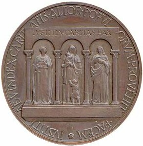 Justice, Charity and Peace, the Pope's 80th birthday medal.