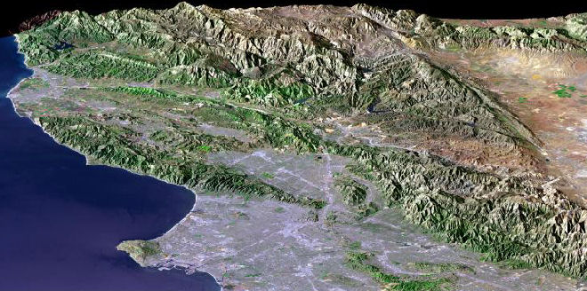 Southern California oblique satellite image