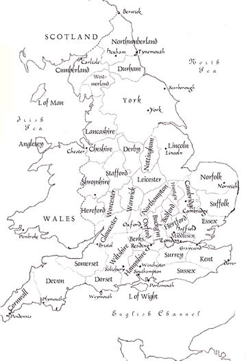 Map of the Counties of England