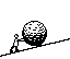 animated GIF of Sisyphus rolling a 
boulder up a hill, a hopeless task!