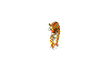 a bengal tiger saunters forth from a cryptic background and leaps disappearing into the scroll
