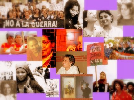 Montage of images of women and activism