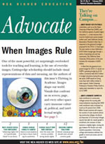 Thriving in Academe: The Feb. 2010 NEA Advocate cover featuring "When Images Rule."