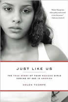 Cover of "Just Like Us" showing  a sad young woman