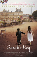 Two children run towards a palatial building in Paris with the Eiffel Tower just visible in the distance.