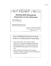 Fleischer - How to Work with Educational Interpreters in Your Classroom