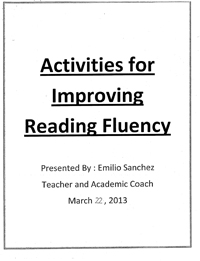 Sanchez - Workshop on Strategies for Improving Reading Fluency