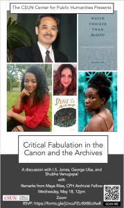 Flyer for Critical Fabulation in the Canon and the Archives
