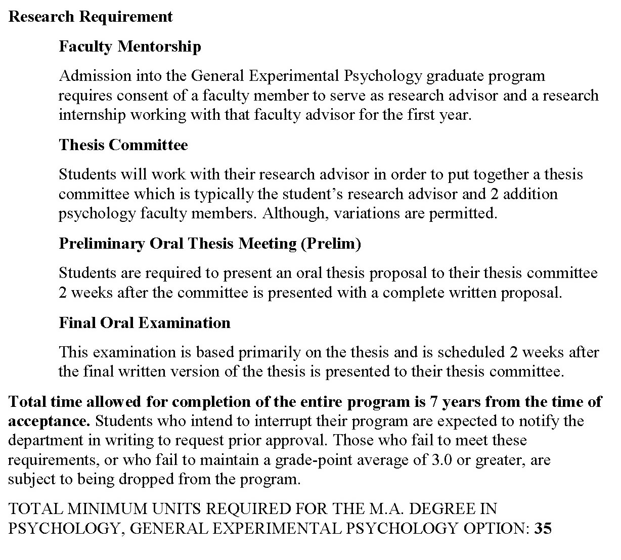 GE Requirements