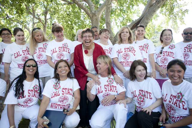 Photo of volunteers with the President