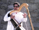 Professor Fermin Herrera playing harp