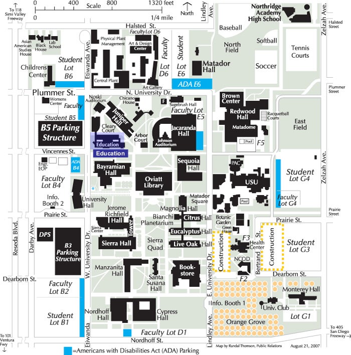 CSUN map with College of Education building highlighted