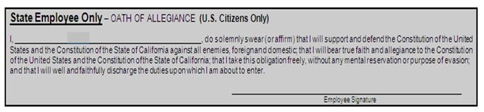Example Sign of Loyalty Oath
