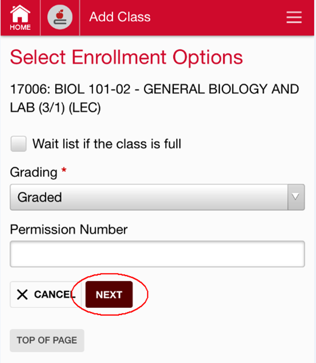 Select enrollment options.