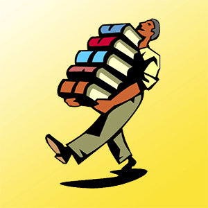 man carrying books