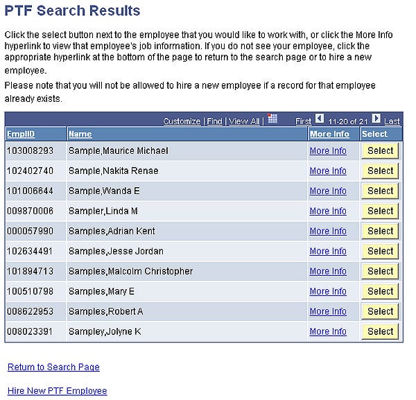 Part Time Faculty Search Results
