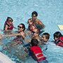 Students swimming at Sunny Days camp.
