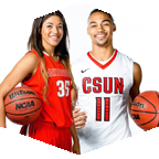 female and male basketball players