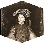 A photograph of a chinese woman in traditional clothes