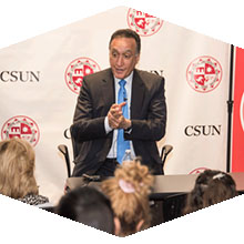 Former HUD Secretary Henry Cisneros spoke to CSUN students.
