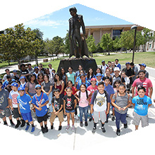 CSUN welcomed more than 100 young people from the Dodgers RBI program to campus.