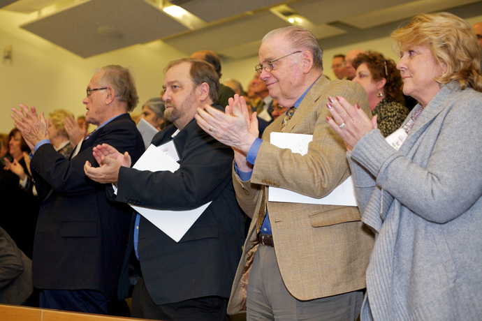 Len Roth, Peter Leonhardt, Vince Barabba ’62 and Sue Haber ’64 at the Inaugural Volunteer Leadership Summit.