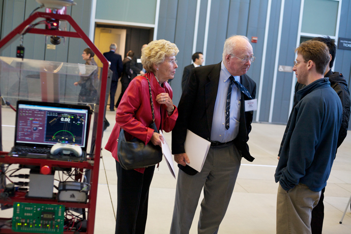 Cathy Cameron, Emeritus Professor Don Cameron and students at the Inaugural Volunteer Leadership Summit. 