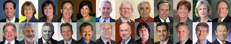 Collection of facial portraits of the steering committee. Names are listed below.