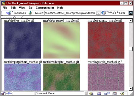 Netscape's Background Sampler Page