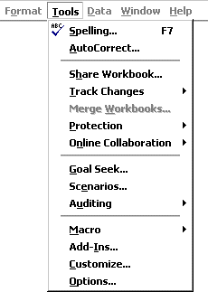 Tools Menu