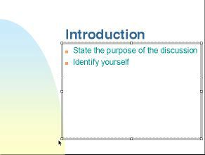 Illustration showing positioning handles on a text box
