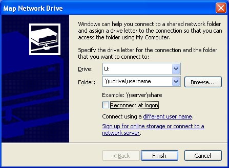 Configuring the uDrive on a PC