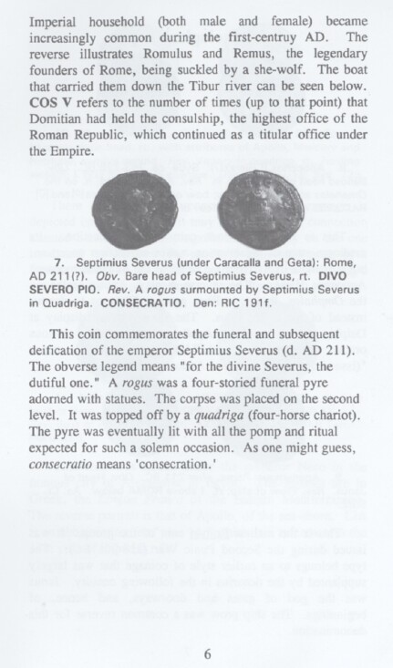 coin showing the deification of Septimius Severus