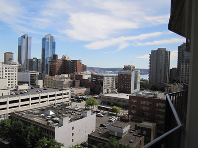 View from hotel - Seattle -puget sound in back