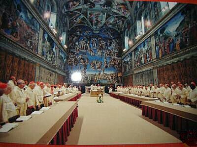 Cardinals in the Sistine Chapel after Conclave of 2005