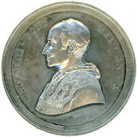 Pope Leo XIII, bust, Year 10 (1887)