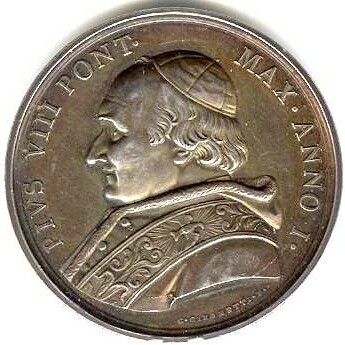 Pope Pius VIII, portrait engraved by G. Girometti