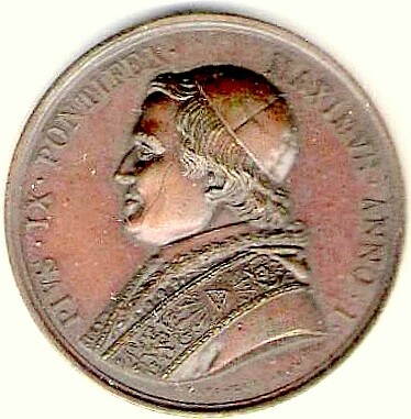 Bust of Pope Pius 9, facing to the right