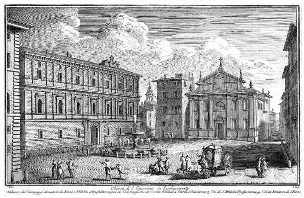 Piazza Scossacavalli, with the Palace of the Oriental Institute at right
