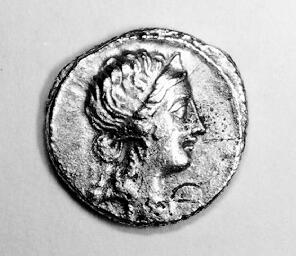 coin:  head of Aphrodite (Venus)