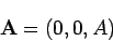\begin{displaymath}
{\bf A}= (0,0,A)
\end{displaymath}