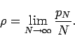 \begin{displaymath}
\rho=\lim_{N\to\infty}\frac{p_N}{N}.
\end{displaymath}