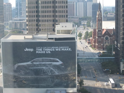 church and billboard