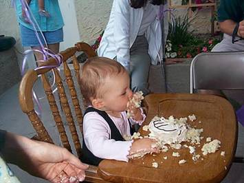 elise enjoying cake